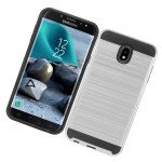 Wholesale Samsung Galaxy J7 2018 / Refine / SM-J737 (AT&T) / Aero / Aura / Crown / Top / Eon / Star Armor Hybrid Case (Silver)